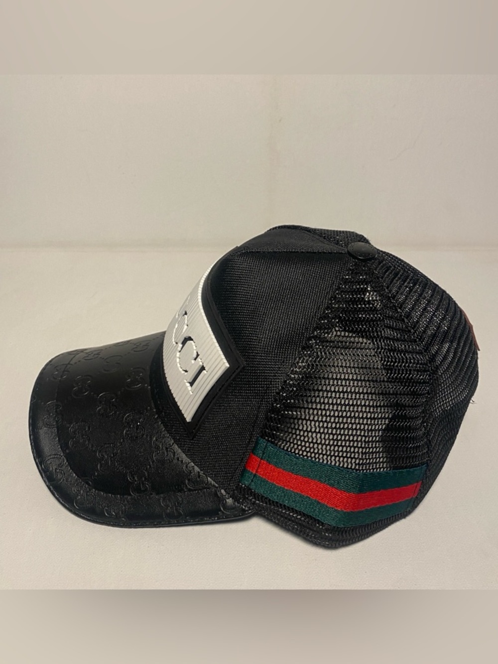GUCCI Black Trucker SnapBack Hat O/S - Picture 2 of 11